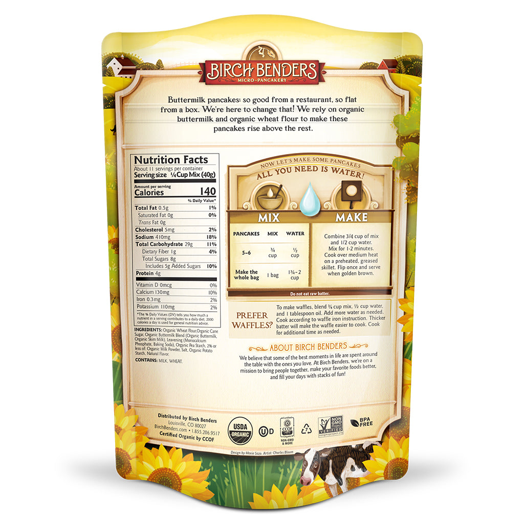 featured-Birch Benders Organic Buttermilk Pancake & Waffle Mix pouch back - have-zoom-4