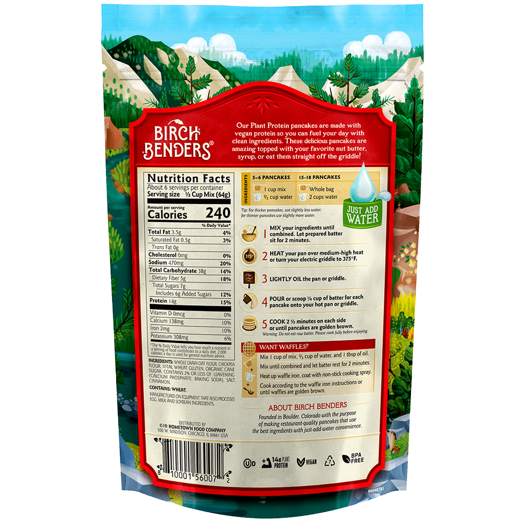 featured-Birch Benders Plant Protein Pancake & Waffle Mix pouch back - have-zoom-4