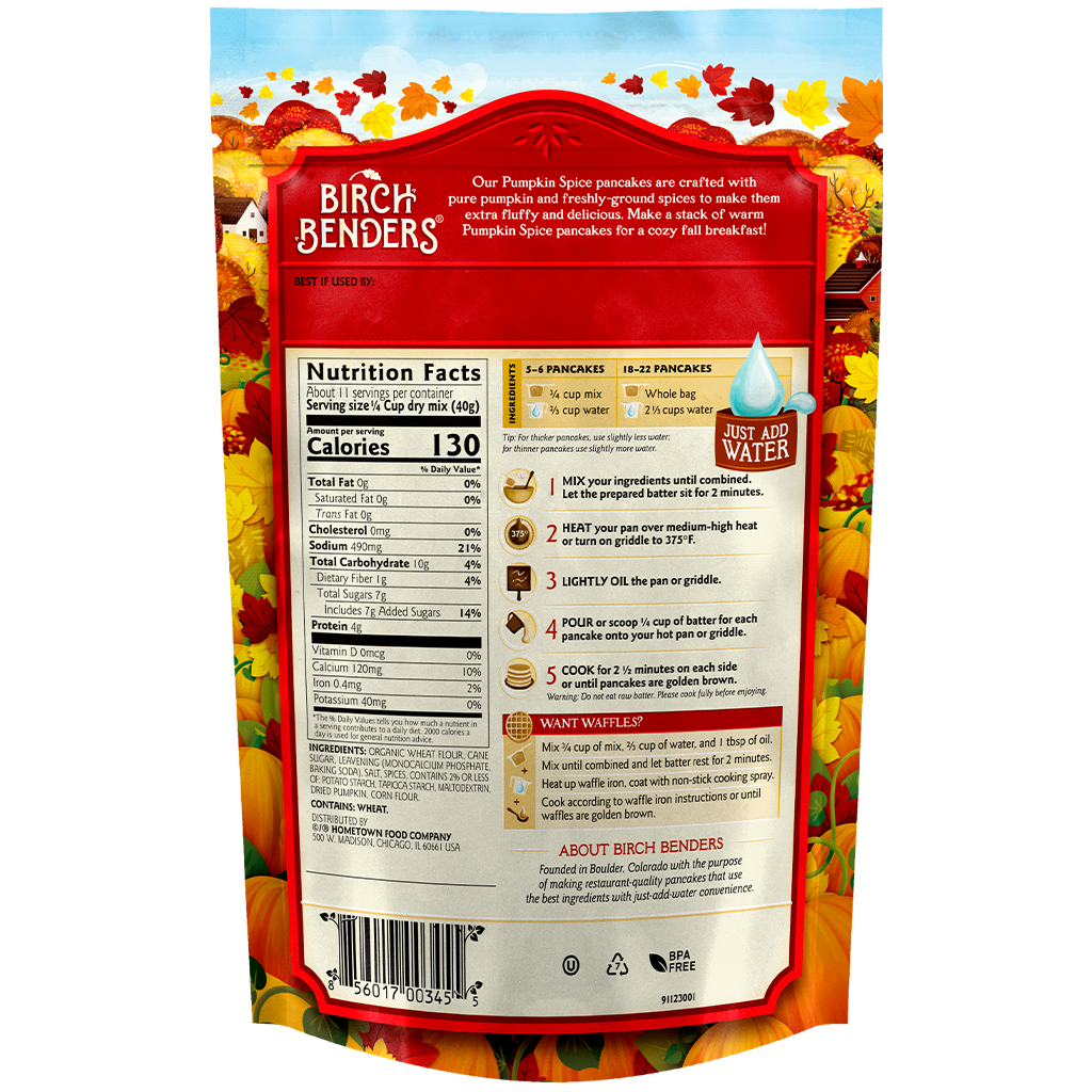 featured-Birch Benders Pumpkin Spice Pancake & Waffle Mix pouch back - have-zoom-4